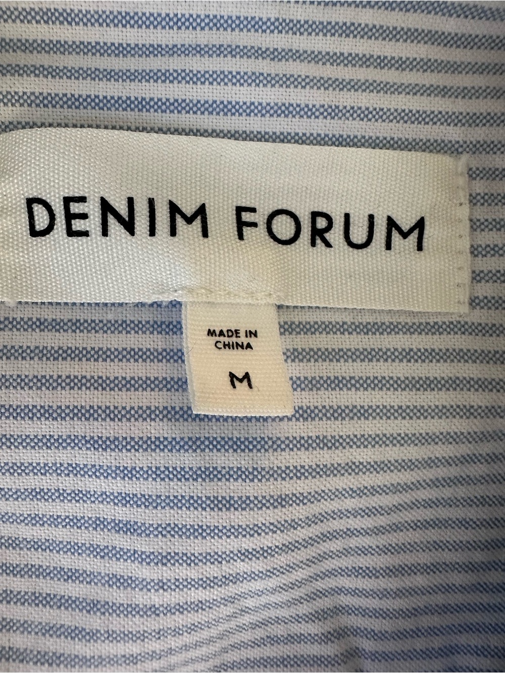 Denim Forum Oversized Light Blue and White Striped Shirt - Picture 4 of 4